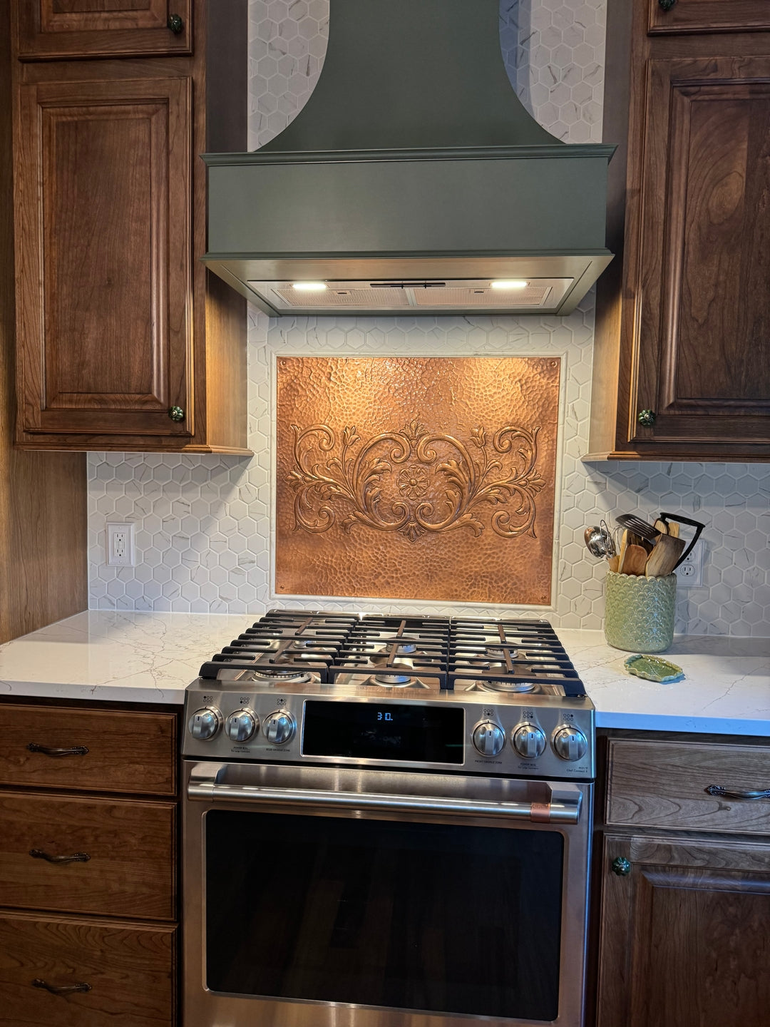 Victorian Style Copper Kitchen Backsplash