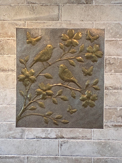 Birds & Blossoms Brass Backsplash