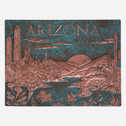 Desert Scene Kitchen Backsplash Tile 11.8x15.7" Green Patina - Natuross