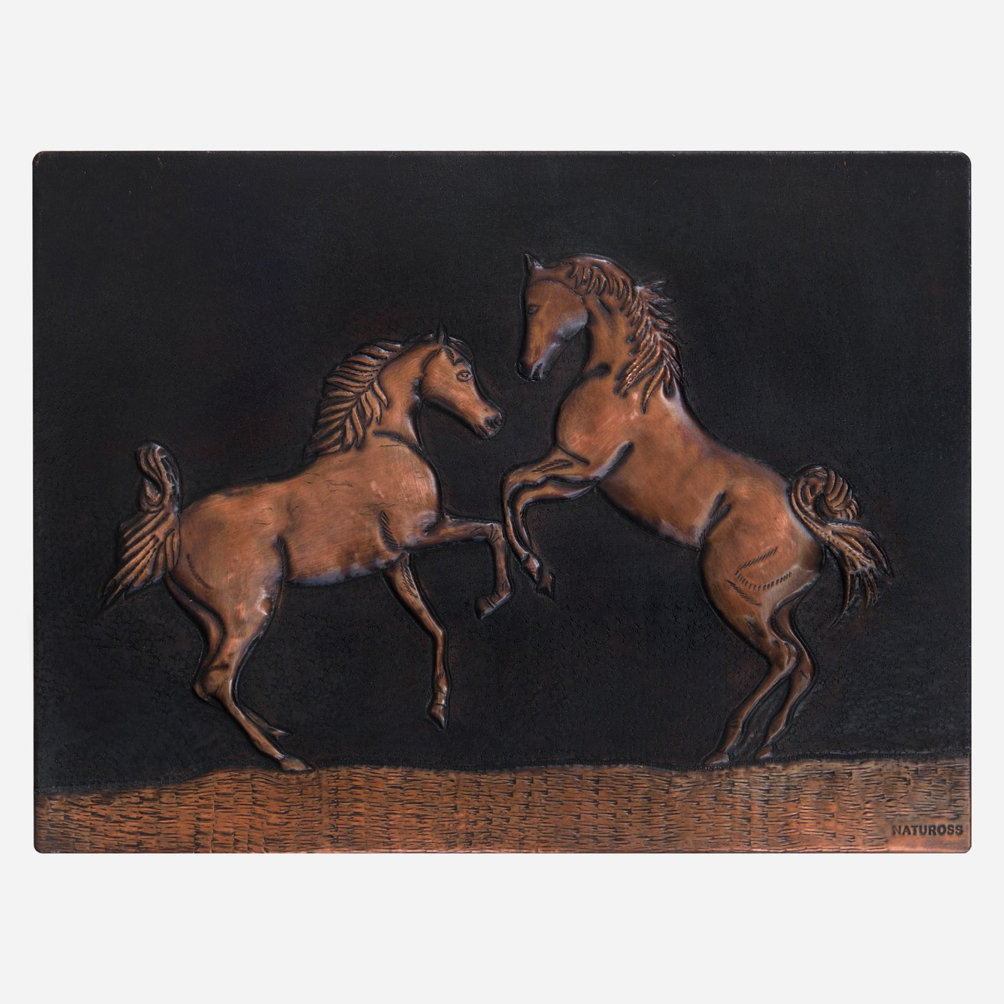 Rearing Horses Copper Wall Art 11.8x15.7" Black