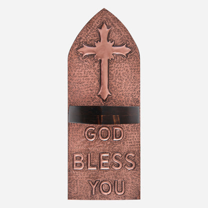 "God Bless You" Copper Candle Holder - Natuross