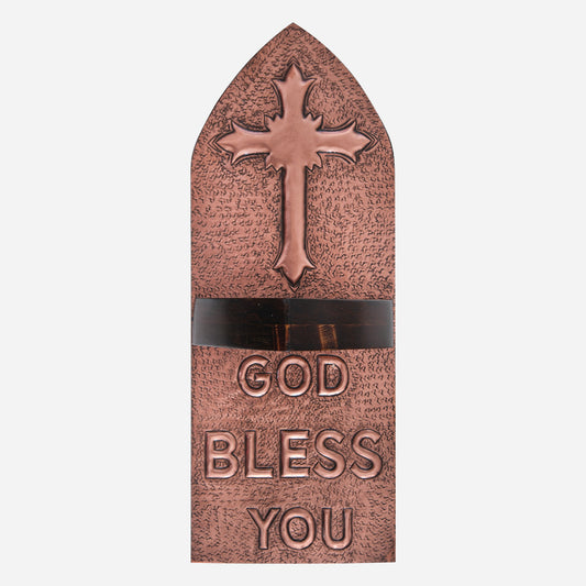 "God Bless You" Copper Candle Holder