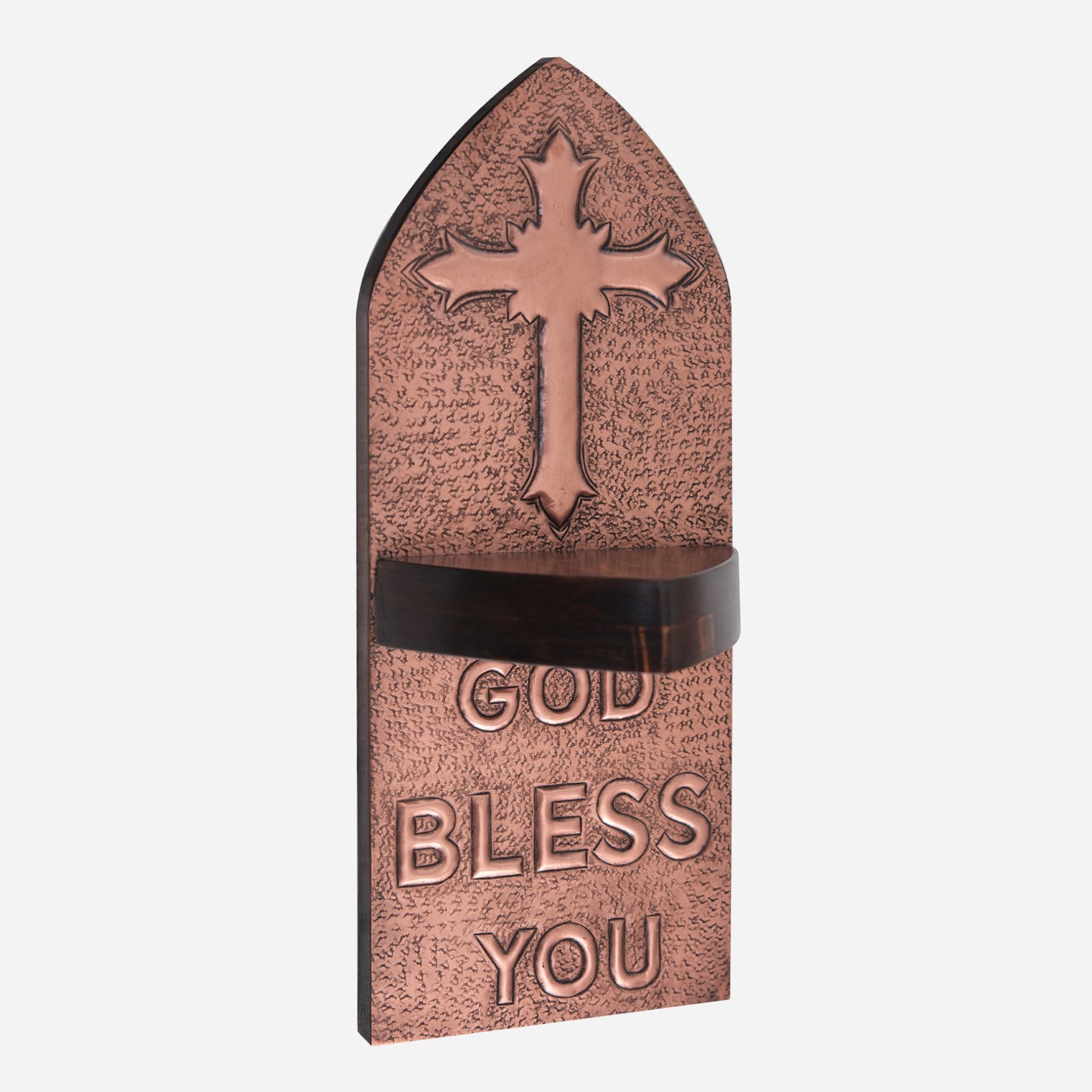 "God Bless You" Copper Candle Holder - Natuross