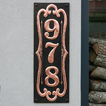 Decorative Vertical House Number Plaque - Natuross