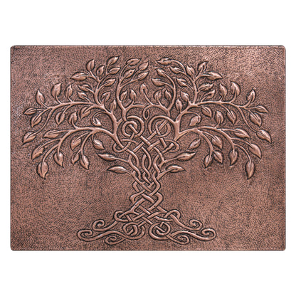 Tree of Life Copper Backsplash Tile – Hand-Hammered Copper Artwork – Custom Size, Finish & Personalized Design - Natuross