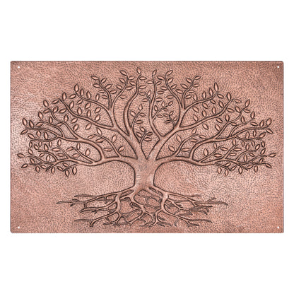 Copper Tree With Roots Backsplash | Handmade Symbolic Copper Kitchen Backsplash Panel - Natuross