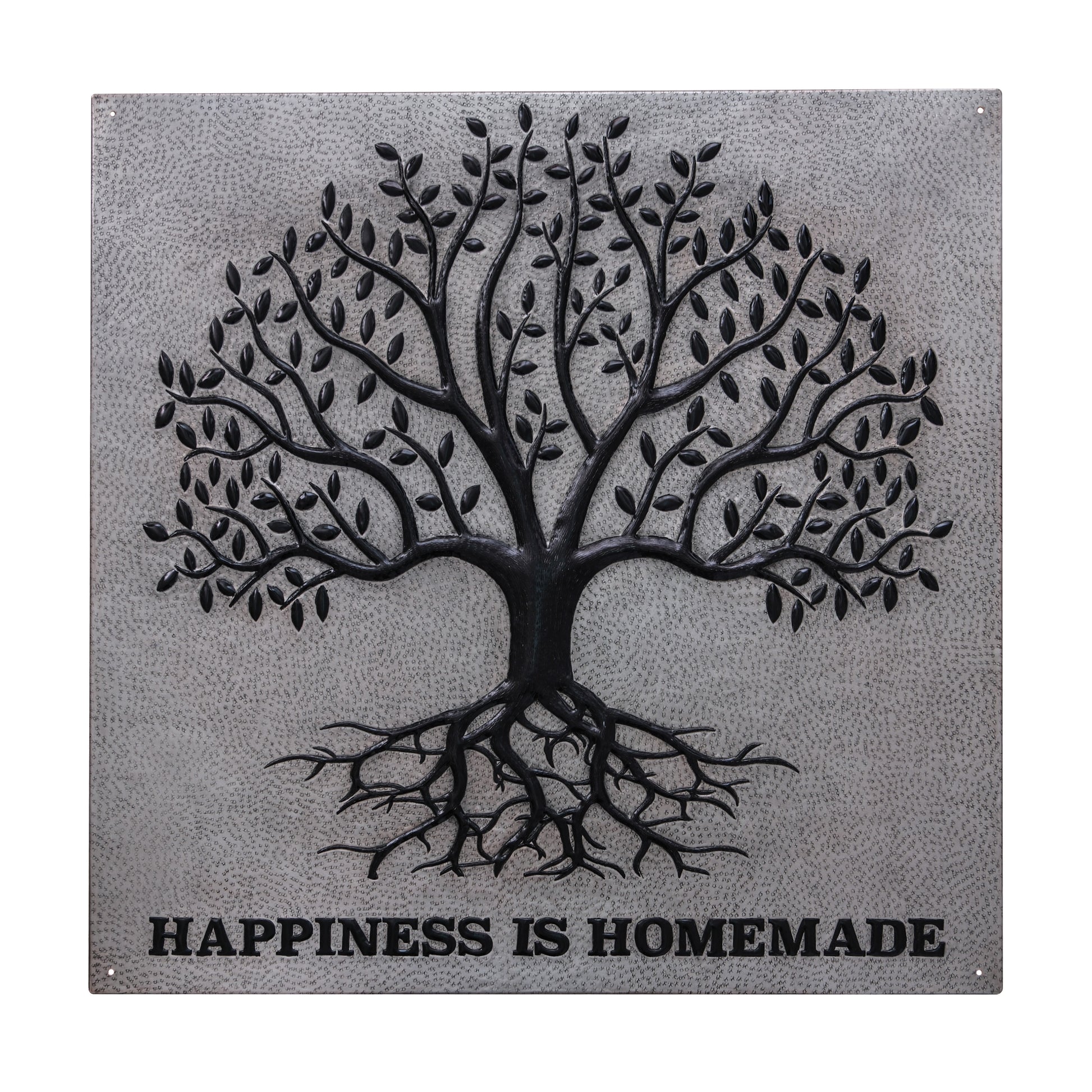 Gray & Black Tree With Roots Backsplash | Contemporary Handmade Copper Kitchen Backsplash Panel - Natuross