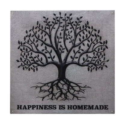 Gray & Black Tree With Roots Backsplash | Contemporary Handmade Copper Kitchen Backsplash Panel - Natuross