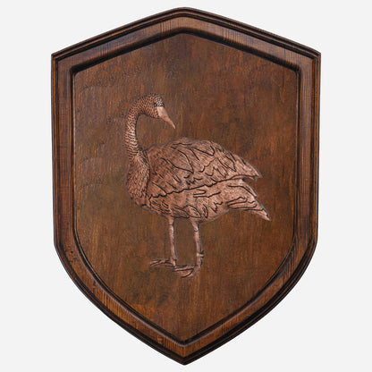 Copper Swan on Wood Plaque