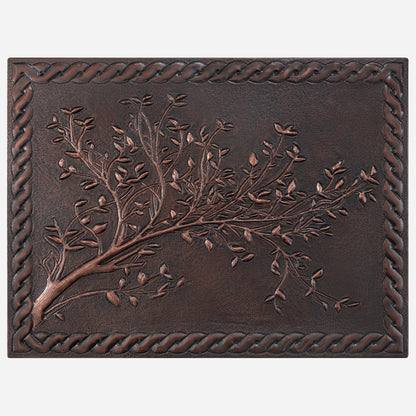 Copper Tree Branches with Knot Art Tile 17.9"x24" Brown - Natuross