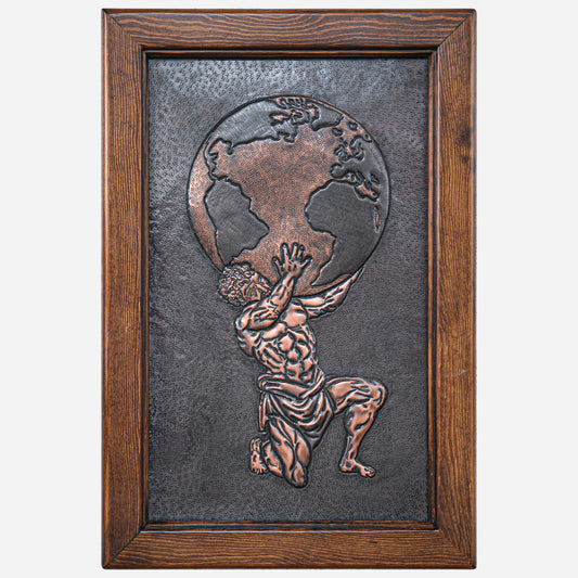 Copper Atlas Framed Wall Art 22.4x14" Black Patina