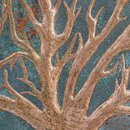 Green Patina Kitchen Backsplash Tree of Life