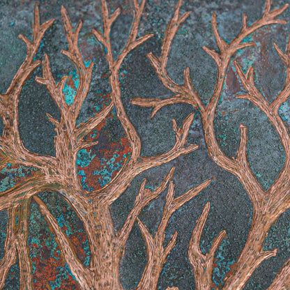 Green Patina Kitchen Backsplash Tree of Life