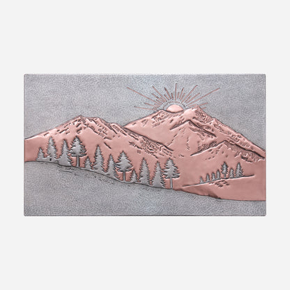 Rising Sun Behind the Mountain Copper Backsplash Tile