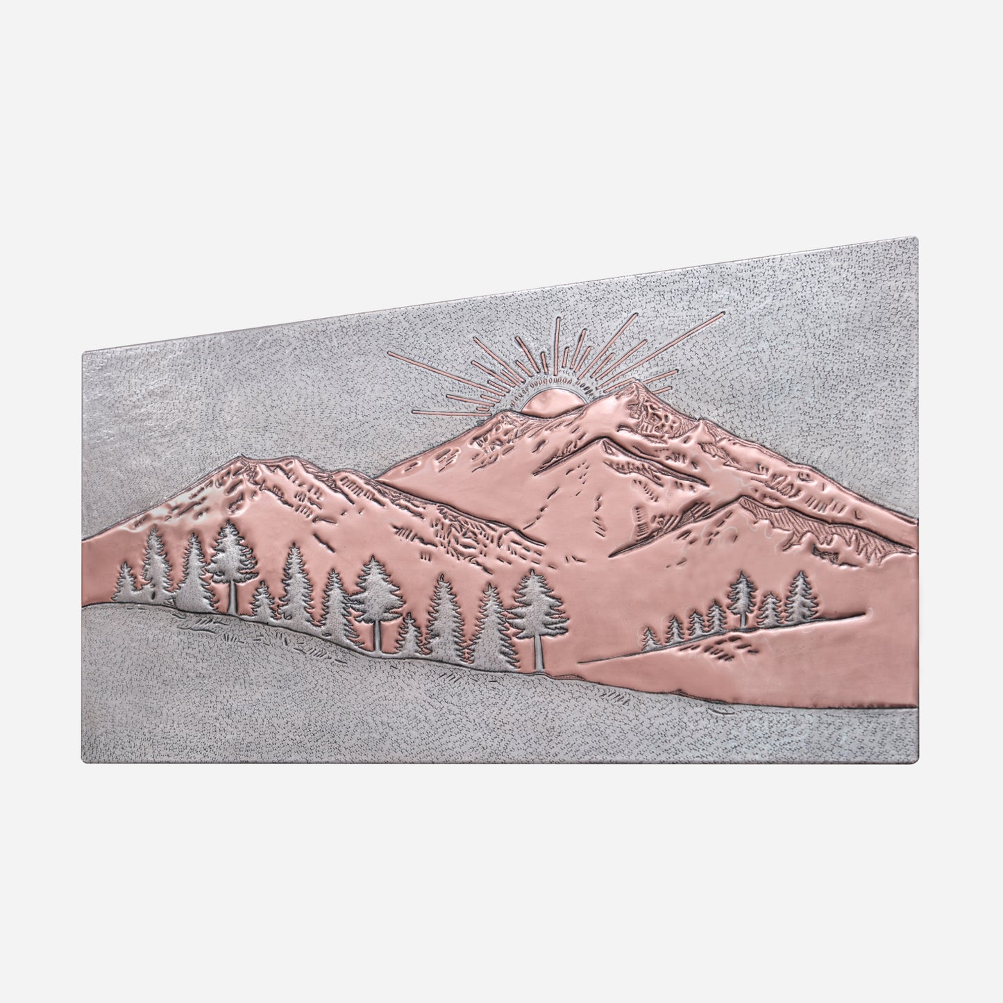 Rising Sun Behind the Mountain Copper Backsplash Tile