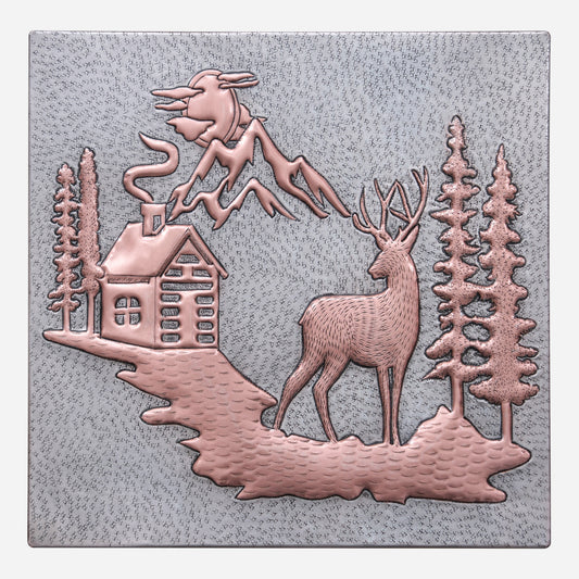 Cabin House Scene Kitchen Backsplash Tile