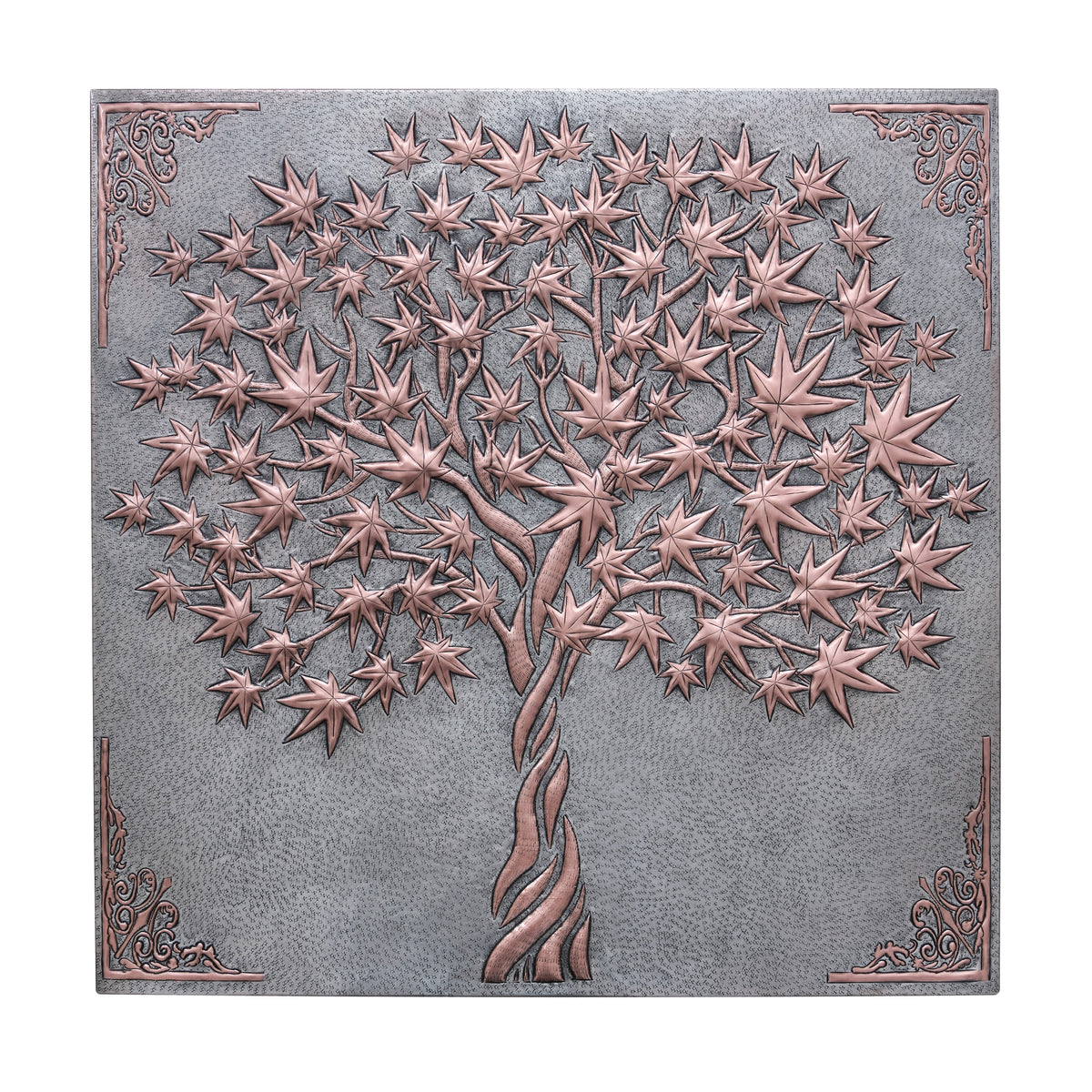 Japanese Maple Tree Copper Stove Backsplash