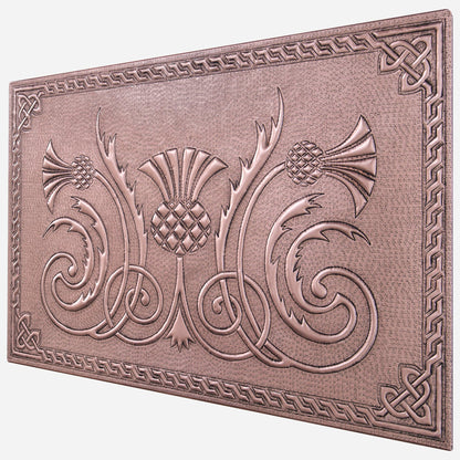 Copper Backsplash Tile (Scottish Thistle,Celtic Knot Border, Personalized)