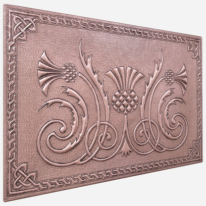 Copper Backsplash Tile (Scottish Thistle,Celtic Knot Border, Personalized)