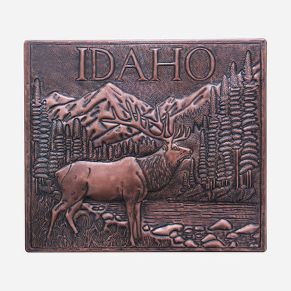 Elk Scene Copper Kitchen Backsplash Tile 11.9x13.5" Brown - Natuross