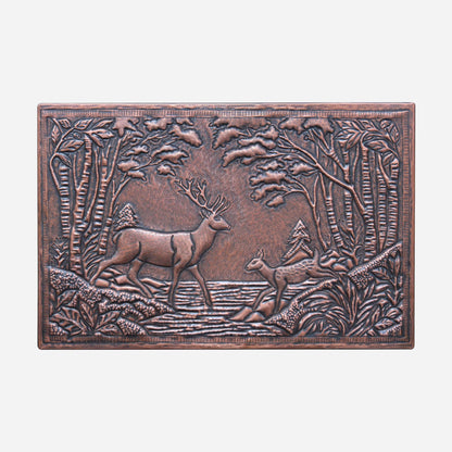 Deer Family Copper Kitchen Backsplash Tile