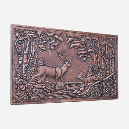 Deer Family Copper Kitchen Backsplash Tile