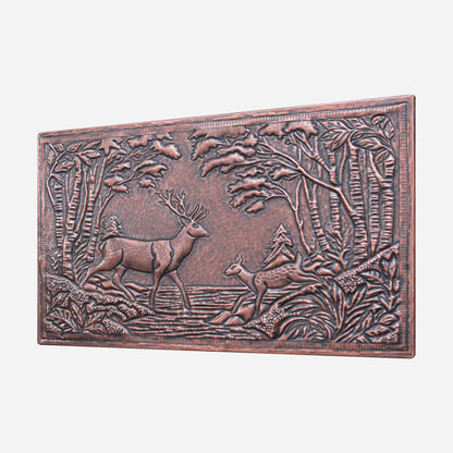 Deer Family Copper Kitchen Backsplash Tile