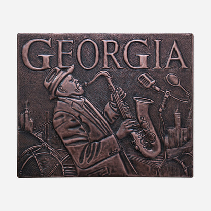 Georgia Copper Wall Art 11.9x14.6" Brown Patina - Natuross