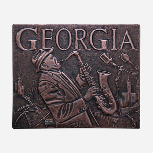 Georgia Copper Wall Art 11.9x14.6" Brown Patina