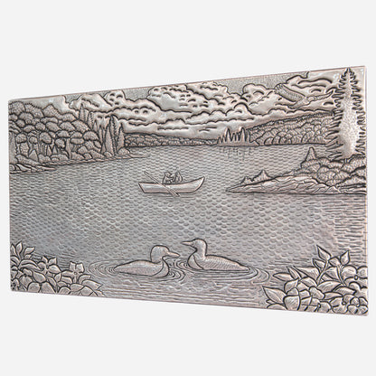 Lake Scene Copper Backsplash Tile