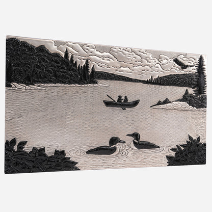 Lake Scene Copper Kitchen Backsplash Tile (Gray&Black)