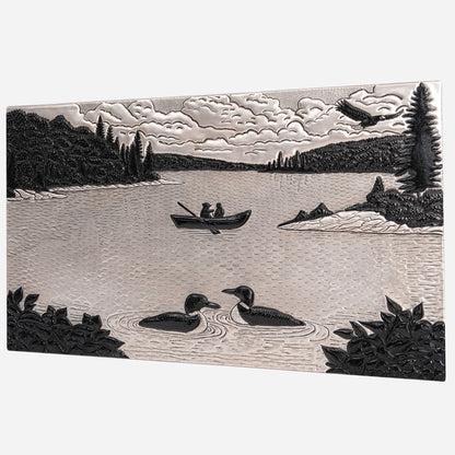 Lake Scene Copper Kitchen Backsplash Tile (Gray&Black)