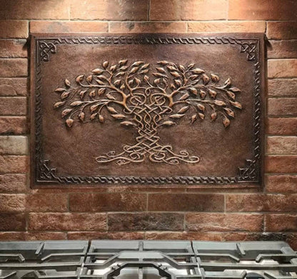 Celtic Tree of Life Kitchen Backsplash Tile - 18"x24" Brown - Natuross