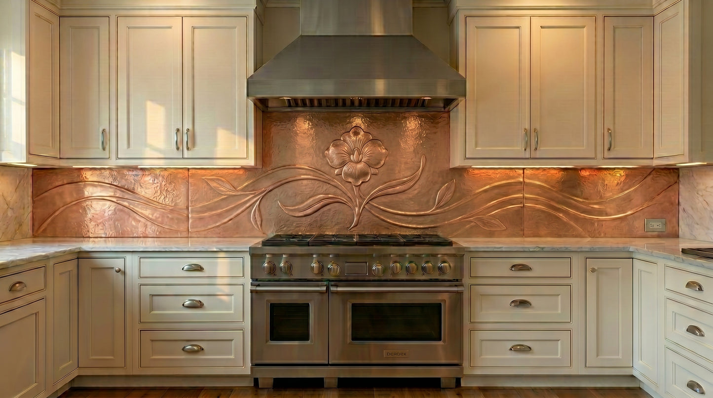 Balsam Flower Copper Kitchen Backsplash