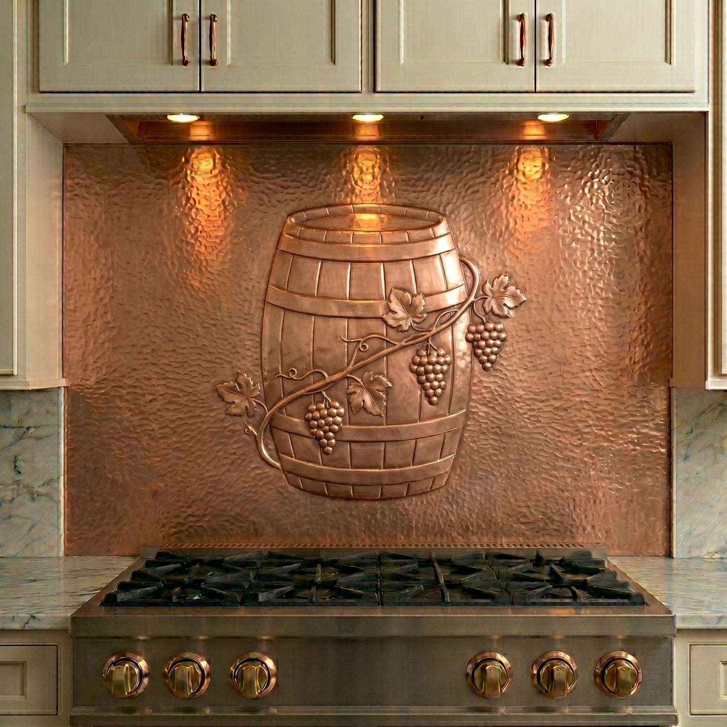 Barrel and Grapevine Copper Wall Art