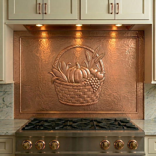 Basket of Harvest Copper Wall Art