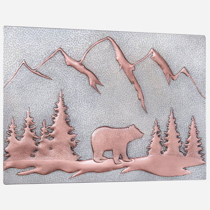 Bear Scene Kitchen Backsplash Tile - 18"x24" Gray&Copper - Natuross