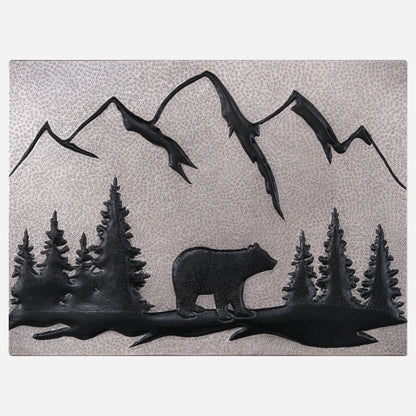 Bear Scene Kitchen Backsplash Tile - 18"x24" Gray&Black - Natuross