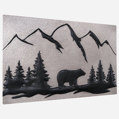 Bear Scene Kitchen Backsplash Tile - 18"x24" Gray&Black - Natuross