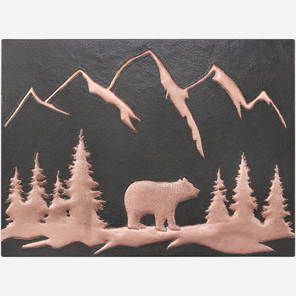 Bear Scene Kitchen Backsplash Tile - 18"x24" Black - Natuross