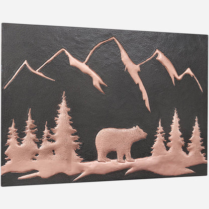 Bear Scene Kitchen Backsplash Tile - 18"x24" Black - Natuross