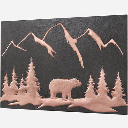 Bear Scene Kitchen Backsplash Tile - 18"x24" Black - Natuross