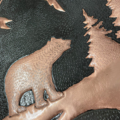 Copper Backsplash Tile (Bear Scene, Black Color)