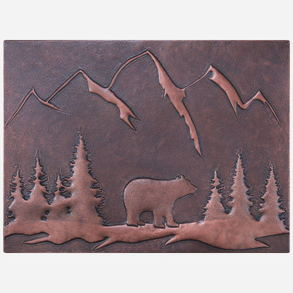 Bear Scene Kitchen Backsplash Tile - 18"x24" Brown - Natuross