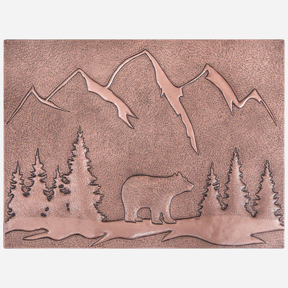 Bear Scene Kitchen Backsplash Tile - 18"x24" Copper - Natuross