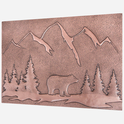 Bear Scene Kitchen Backsplash Tile - 18"x24" Copper - Natuross