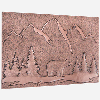 Bear Scene Kitchen Backsplash Tile - 18"x24" Copper - Natuross