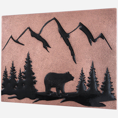 Bear Scene Kitchen Backsplash Tile - 18"x24" Copper&Black - Natuross