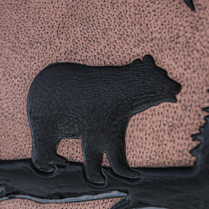 Bear Scene Kitchen Backsplash Tile - 18"x24" Copper&Black - Natuross