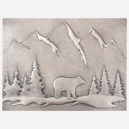 Bear Scene Kitchen Backsplash Tile - 18"x24" Gray - Natuross